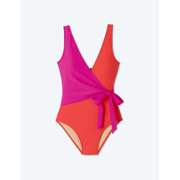 summersalt Other - SUMMERSALT the perfect wrap one piece swimsuit in Hibiscus & Grapefruit size 18